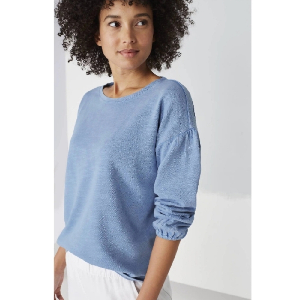 J. Jill Pure Jill French Terry‎ 3/4-sleeve Top In LightStream Small Petite